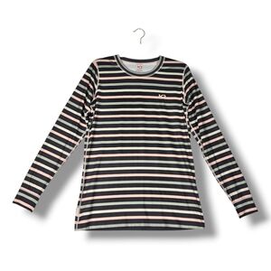Kari Traa Fryd Long Sleeve Base Layer Top Womens XL Slim Fit Stripes Quick Dry